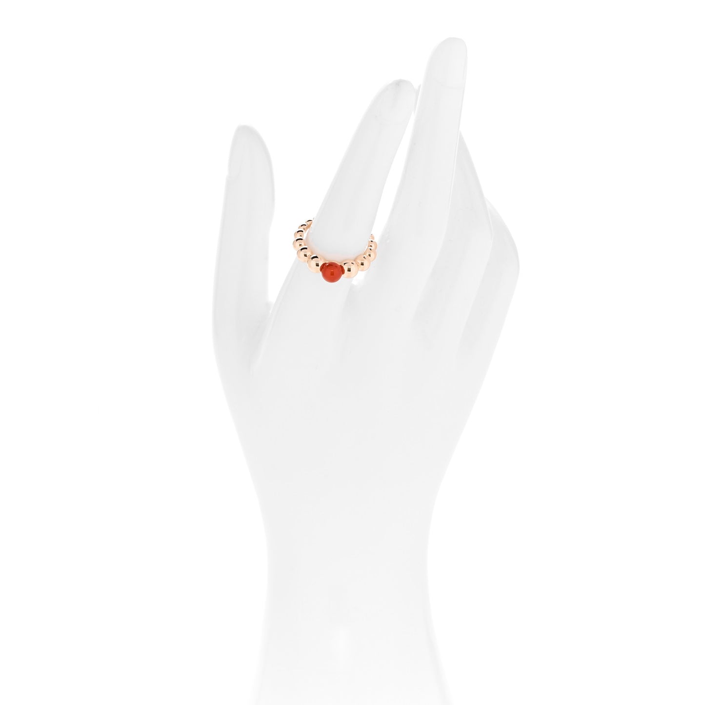 18K Rose Gold Carnelian Perlee Couleurs Variation Ring 54 6.75