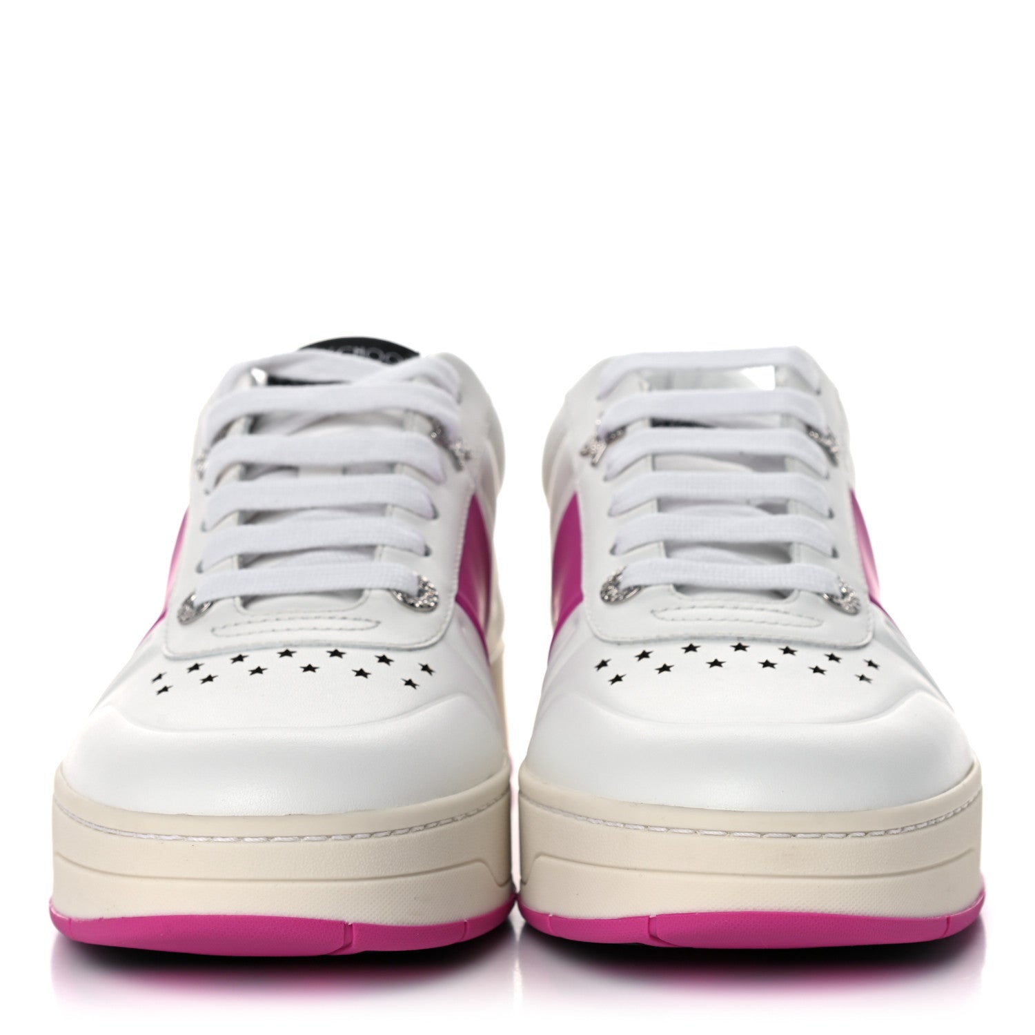 Jimmy Choo Calfskin Sneakers 40 White Pink 2 of 8