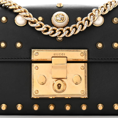 Gucci Calfskin Studded Small Padlock Shoulder Bag Black 8 of 11