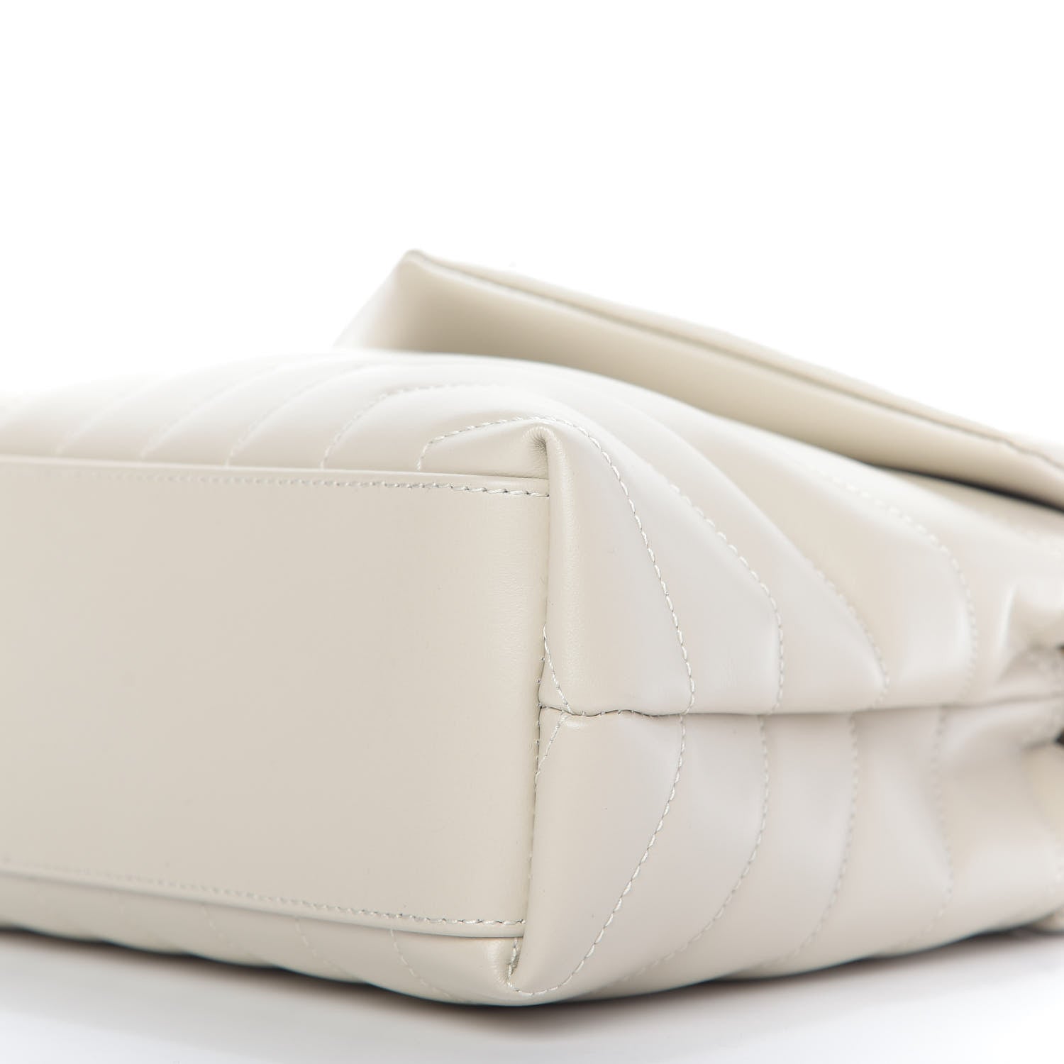 Saint Laurent Calfskin Y Quilted Monogram Small Loulou Chain Satchel Ivory 7 of 8