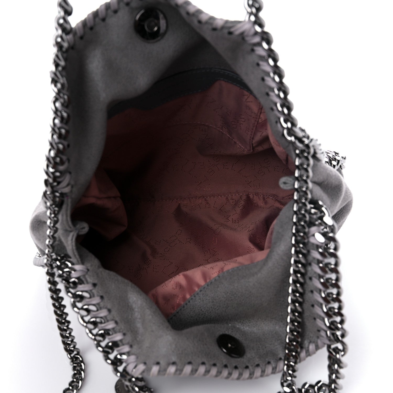 Stella McCartney Shaggy Deer Mini Falabella Fold Over Tote Light Grey 5 of 8
