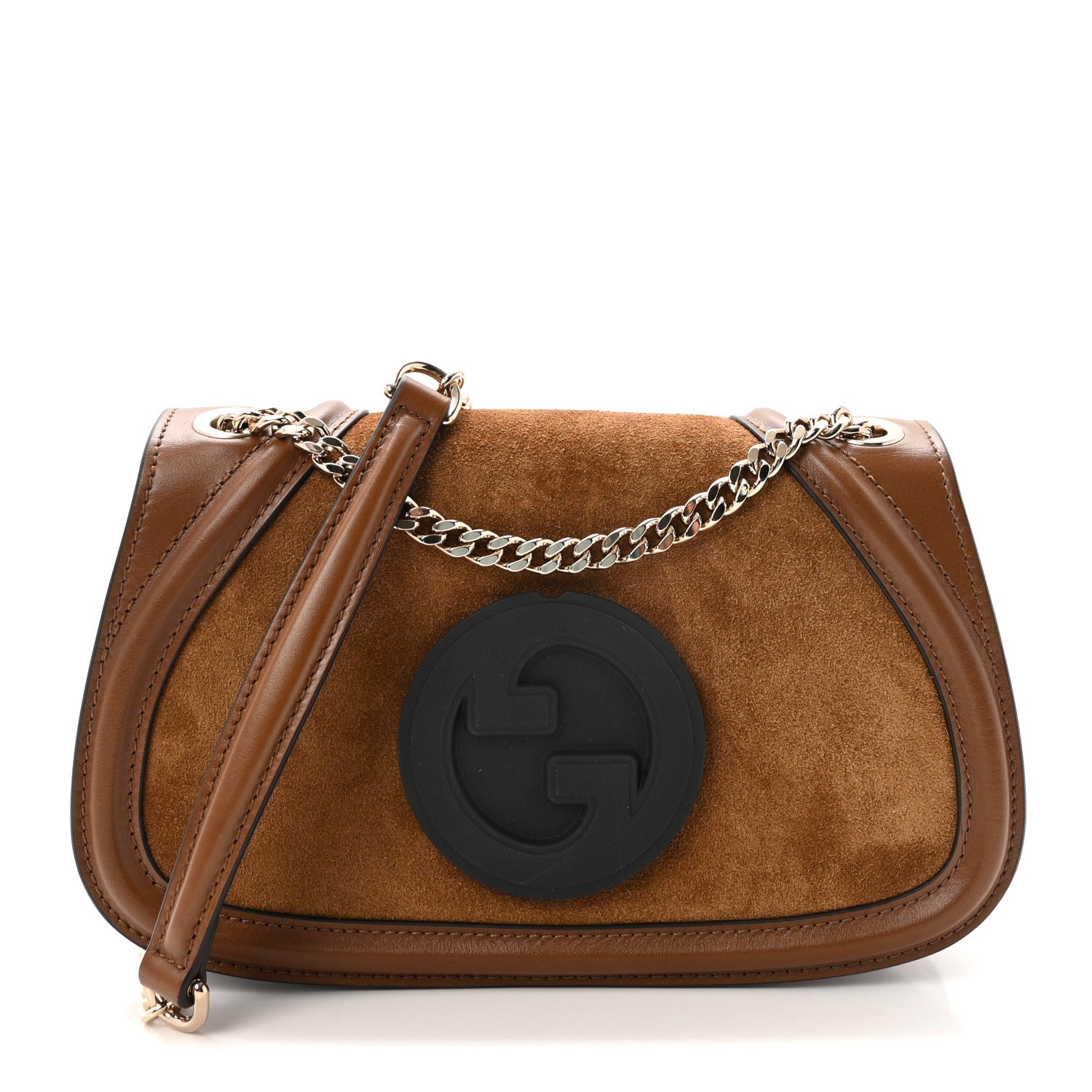 Gucci Suede Calfskin Blondie Medium Shoulder Bag Light Brown 1 of 10
