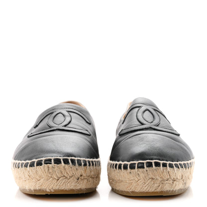 Chanel Lambskin CC Espadrilles 38 Black 3 of 11