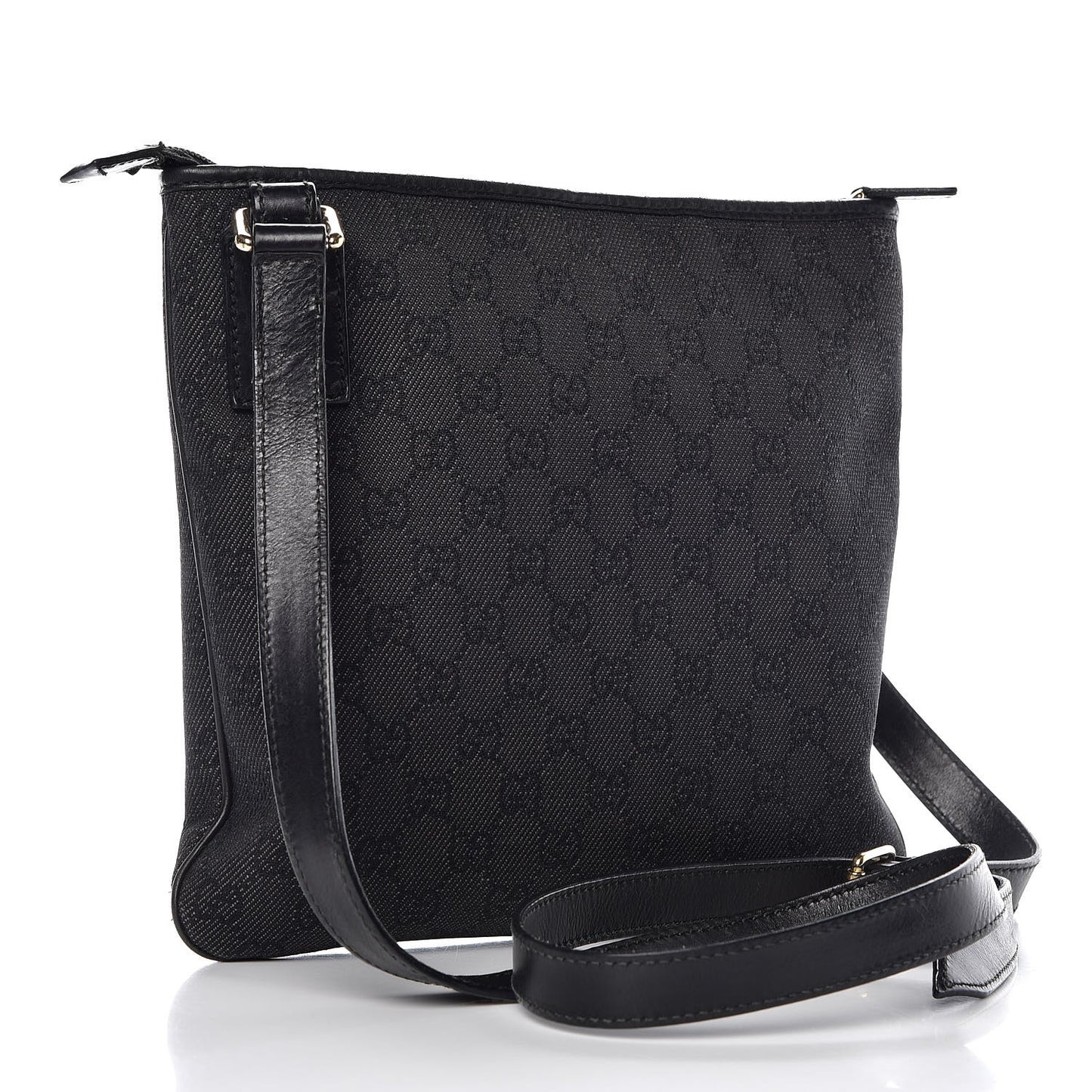 Monogram Flat Messenger Bag Black