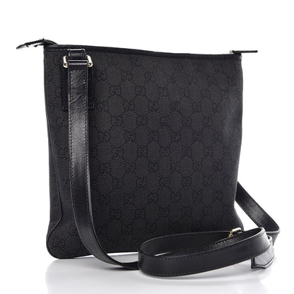 Gucci Monogram Flat Messenger Bag Black 3 of 9