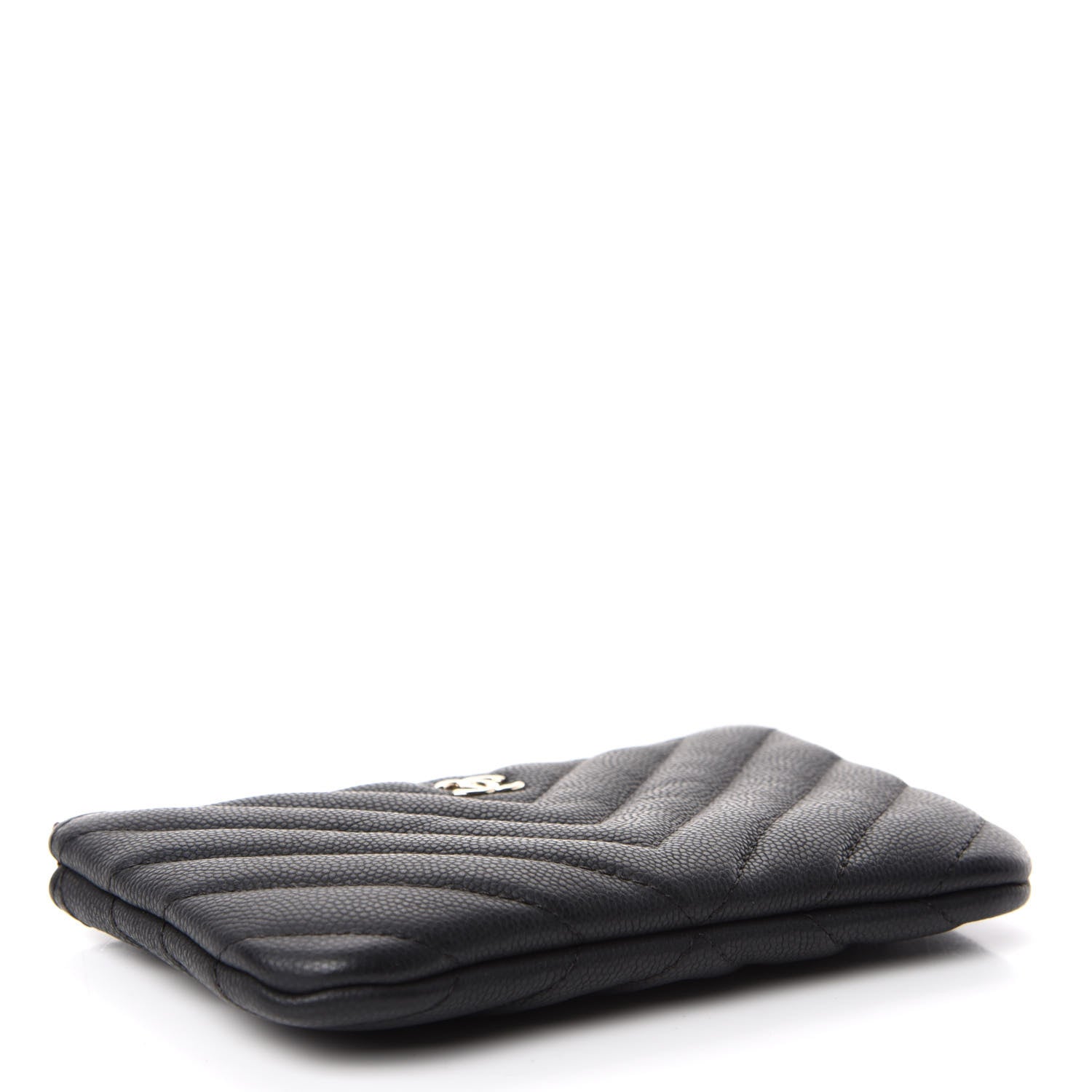 Chanel Caviar Chevron Quilted Small Cosmetic Case Black 4 of 8