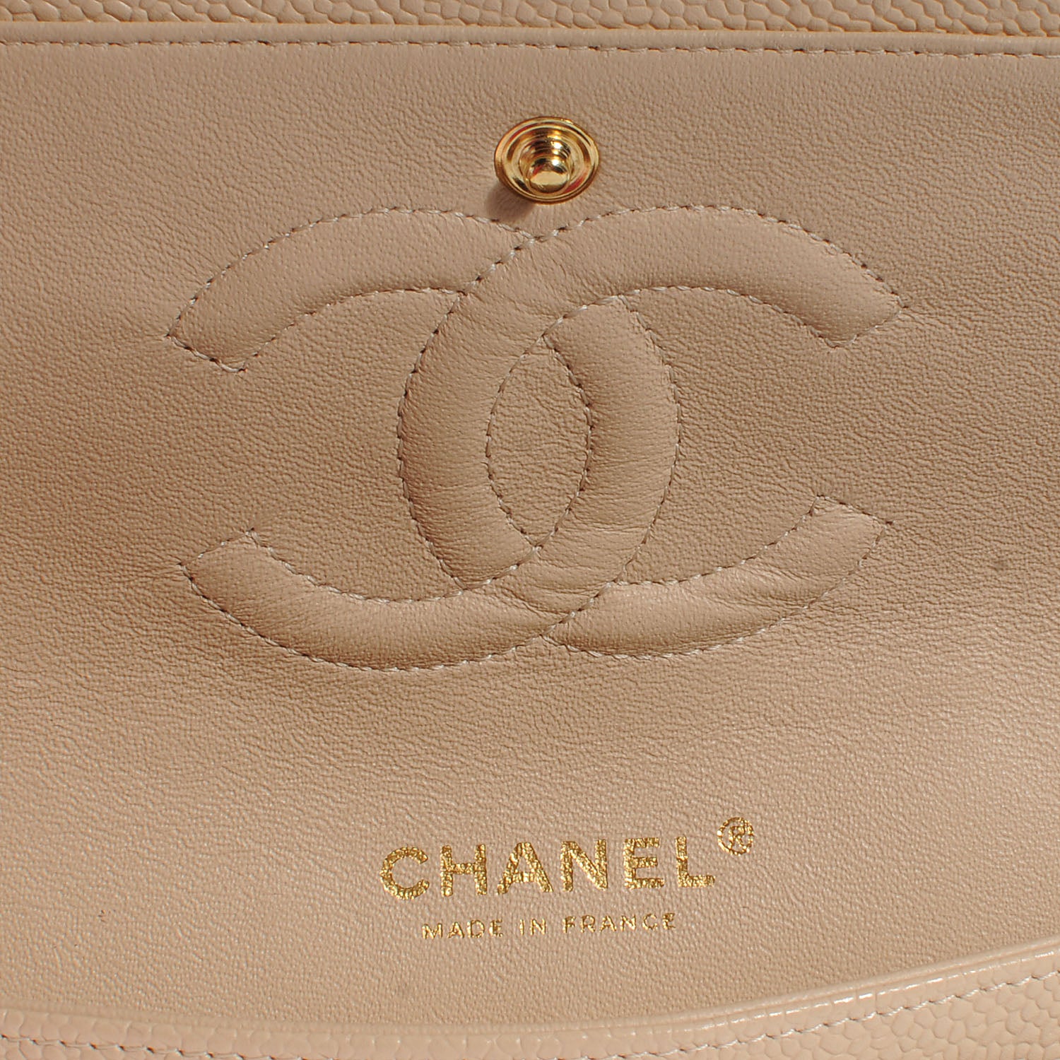Chanel Caviar Quilted Medium Double Flap Beige 5 of 7