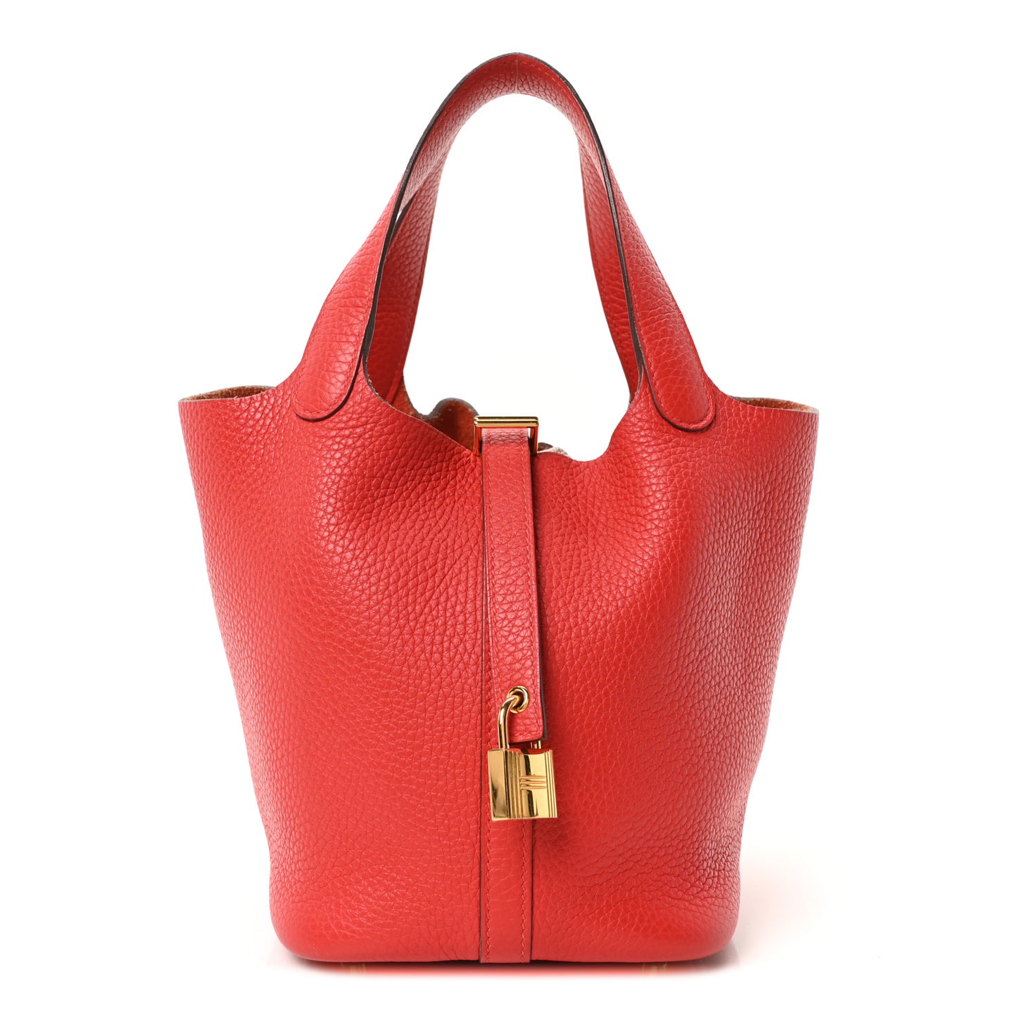 Taurillon Clemence Picotin Lock 18 PM Rouge Tomate