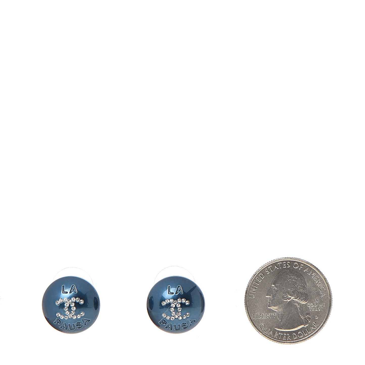 Resin Crystal CC La Pausa Earrings Navy Gold