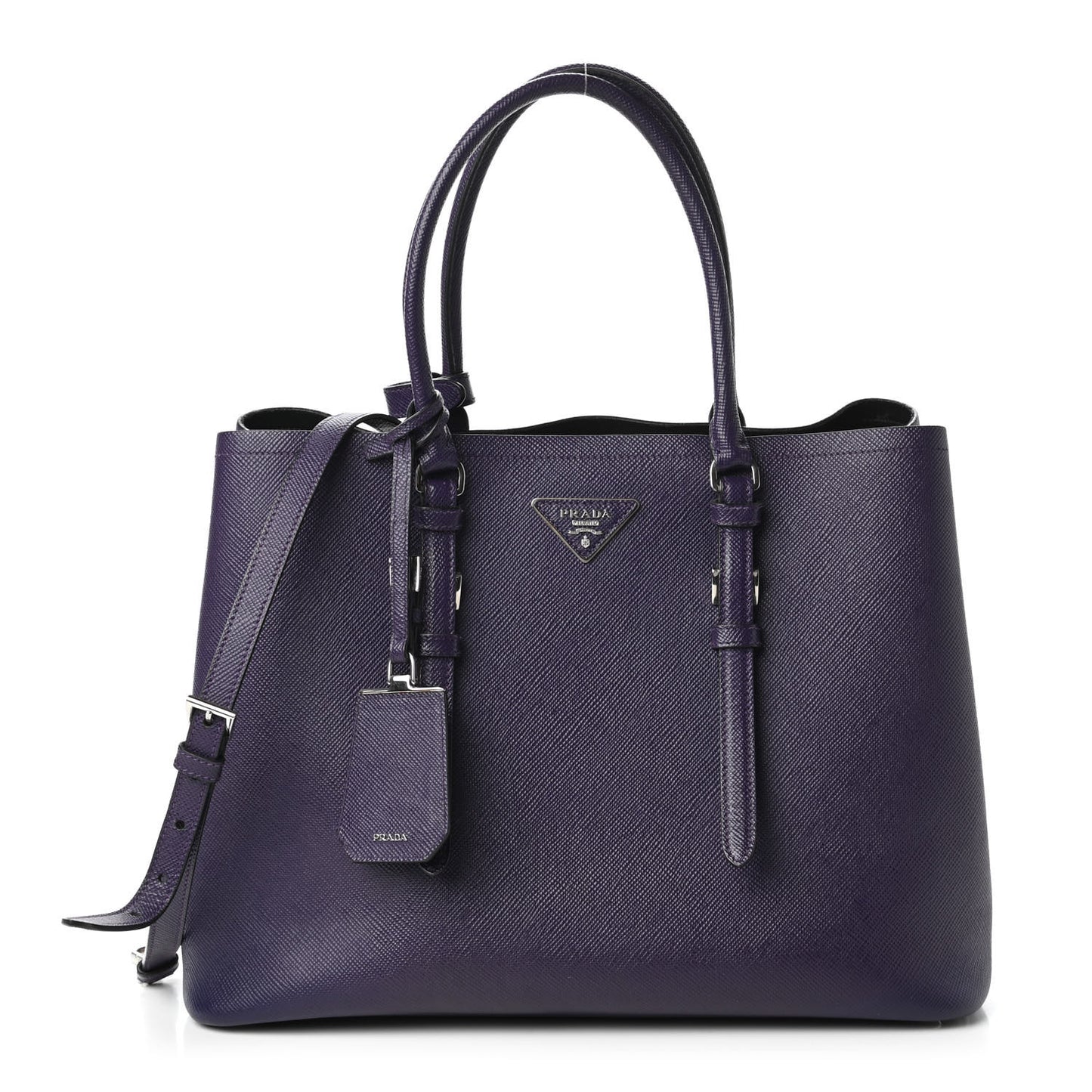 Saffiano Cuir Medium Double Handle Tote Viola