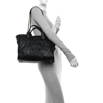 Chanel Calfskin Small Deauville Tote Black 2 of 14
