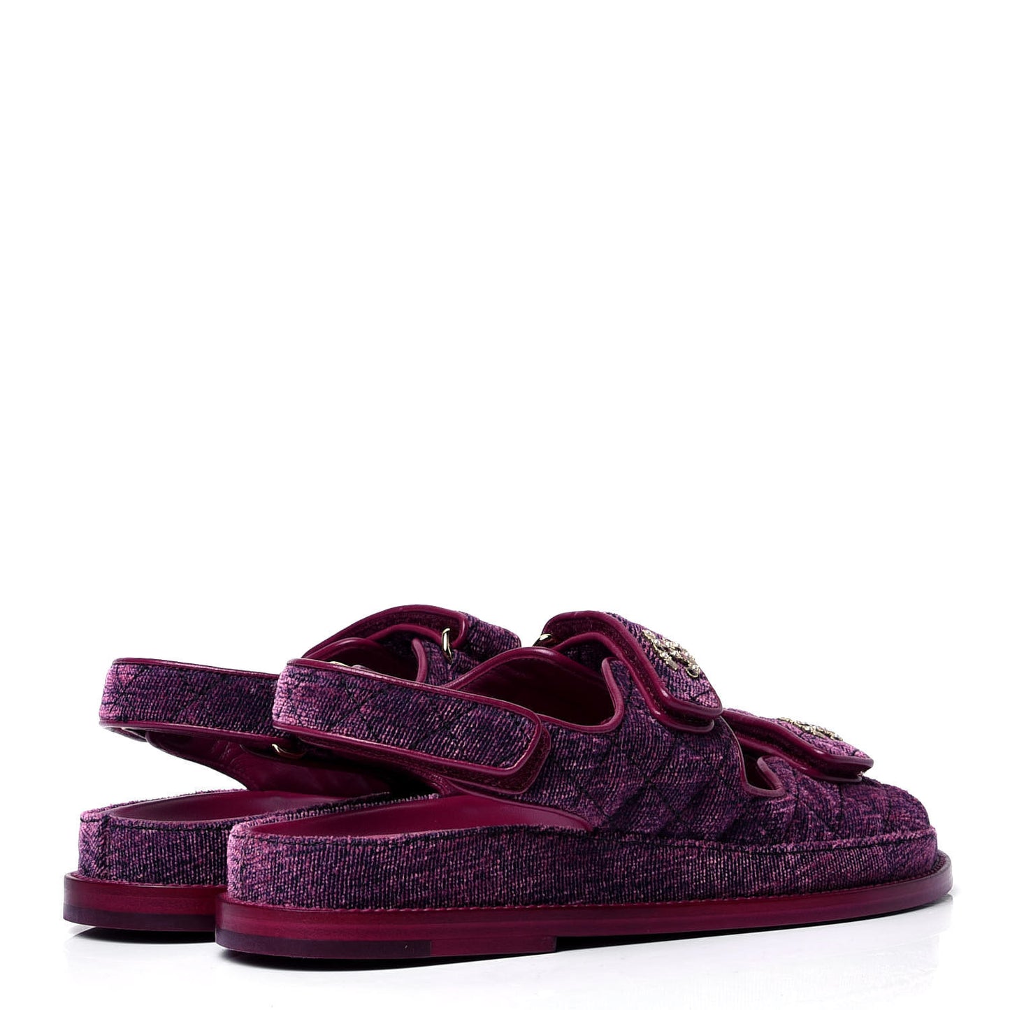 Velvet Velcro Dad Sandals 38 Pink
