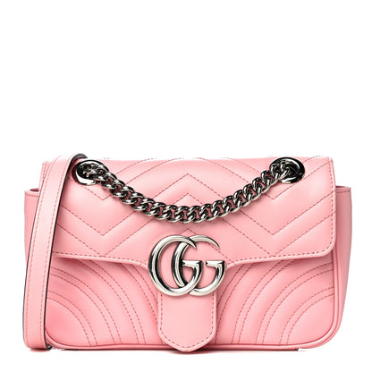 Gucci Calfskin Matelasse Mini GG Marmont Shoulder Bag Wild Rose 1 of 12