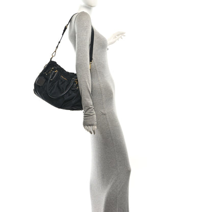 Prada Tessuto Nylon Jacquard Logo Tote Nero Black 2 of 9