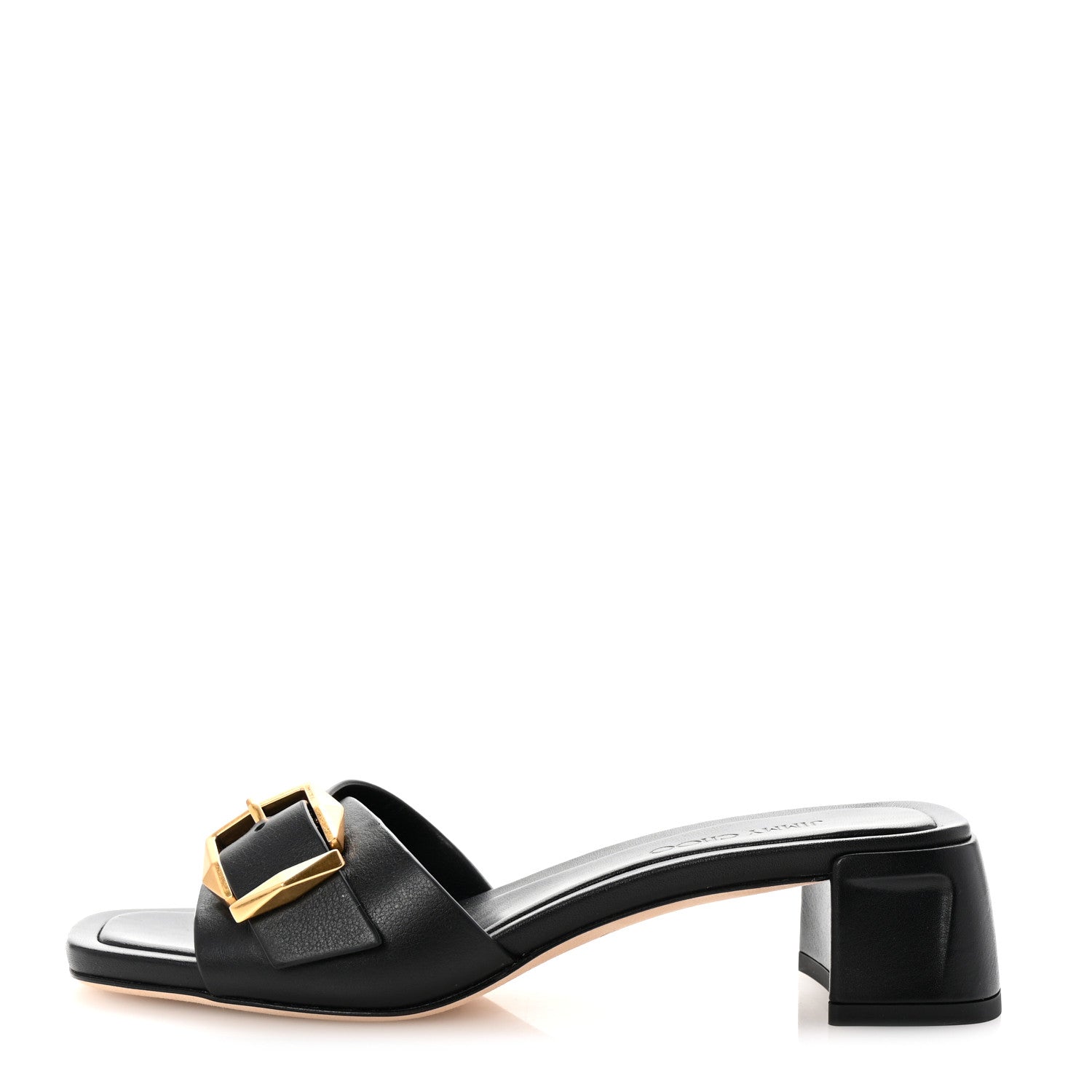 Jimmy Choo Smooth Calfskin Hawke 40 Mule Sandals 35.5 Black 1 of 9