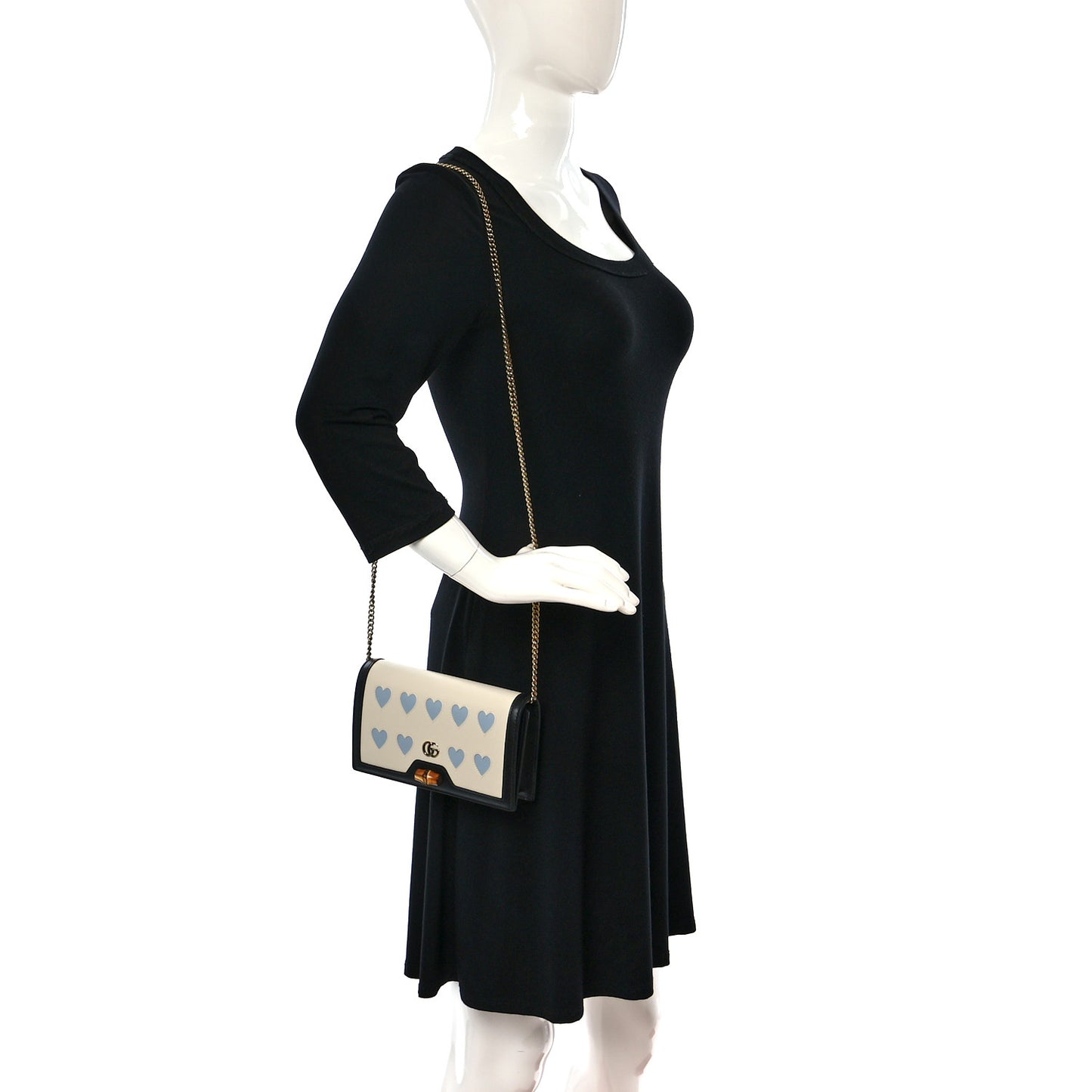 Calfskin Lovelight Mini Diana Chain Bag Mystic White Paradise Cloude