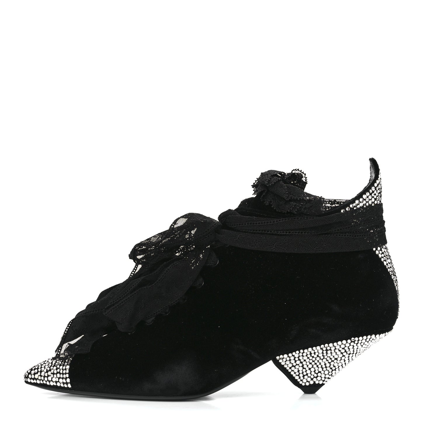 Velluto Master Crystal Embellished Blaze 45 La Strass Ankle Boots 39 Black