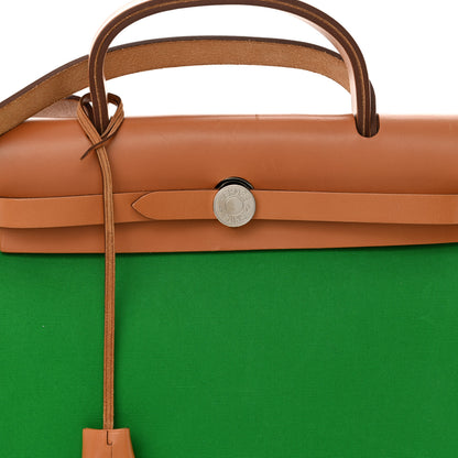 Hermes Vache Hunter Toile Herbag Zip 31 PM Bambou Natural 9 of 13