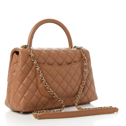 Chanel Caviar Quilted Small Coco Handle Flap Brown 3 of 11