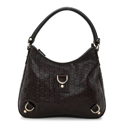 Gucci Guccissima Medium Abbey D Ring Hobo Chocolate 1 of 10
