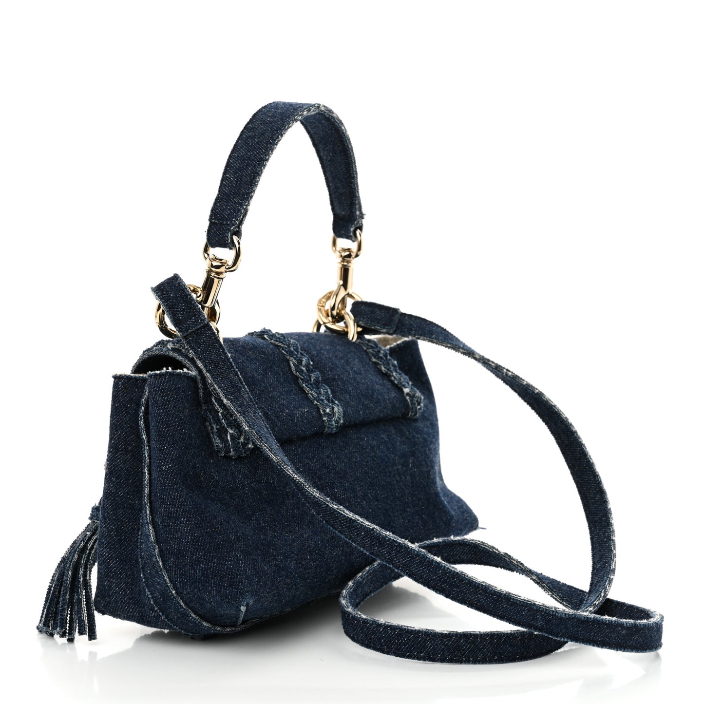Denim Mini Penelope Soft Shoulder Bag Blue