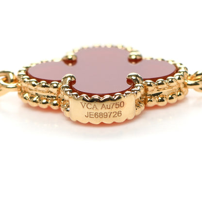 Van Cleef & Arpels 18K Yellow Gold Carnelian 20 Motifs Vintage Alhambra Special Edition Necklace 5 of 6