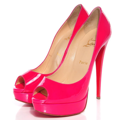 Christian Louboutin Patent Lady Peep 150 Pumps 40 Grenadine 3 of 7