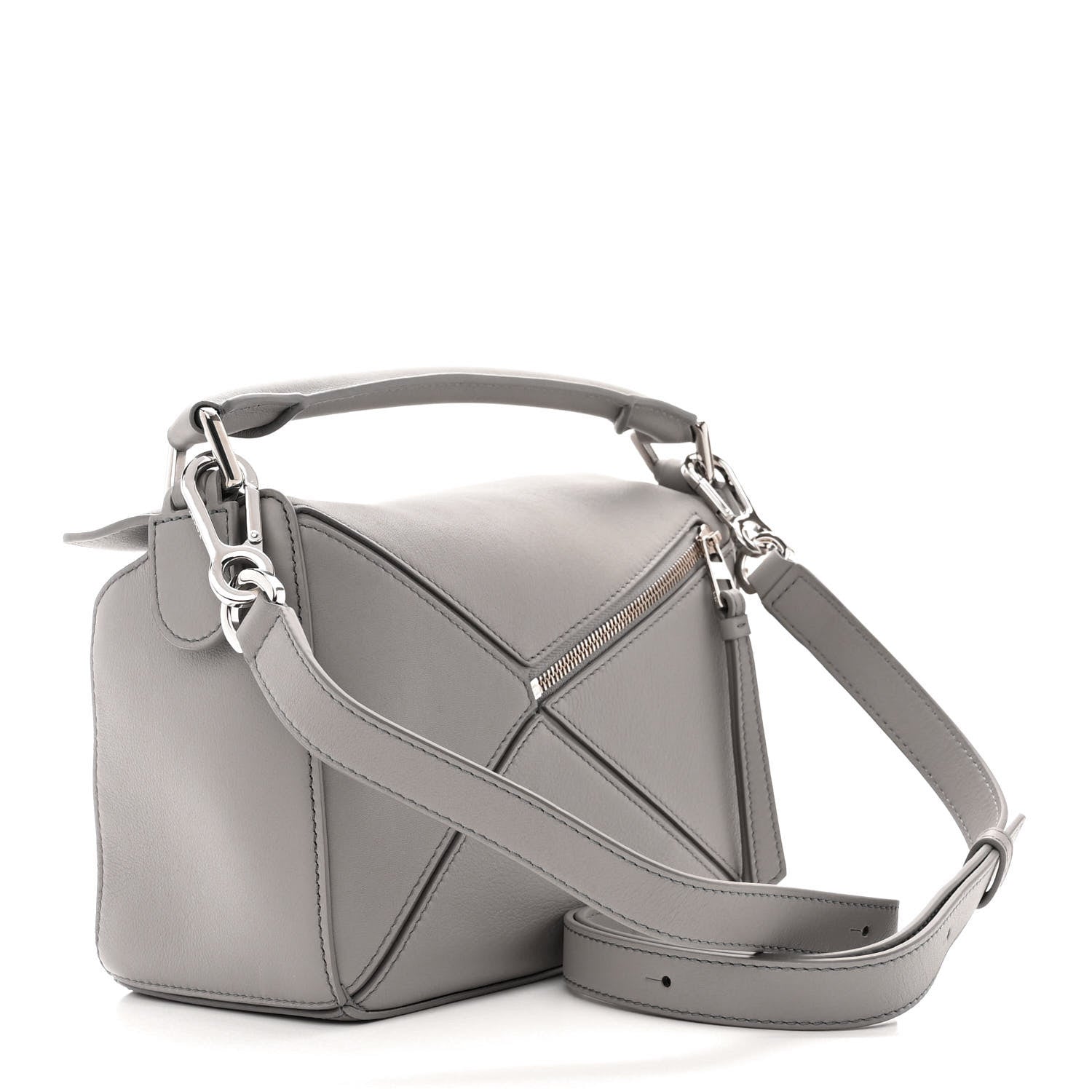 Loewe Soft Grained Calfskin Small Puzzle Bag Pearl Grey 3 of 9