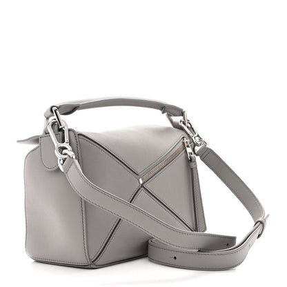 Loewe Soft Grained Calfskin Small Puzzle Bag Pearl Grey 3 of 9