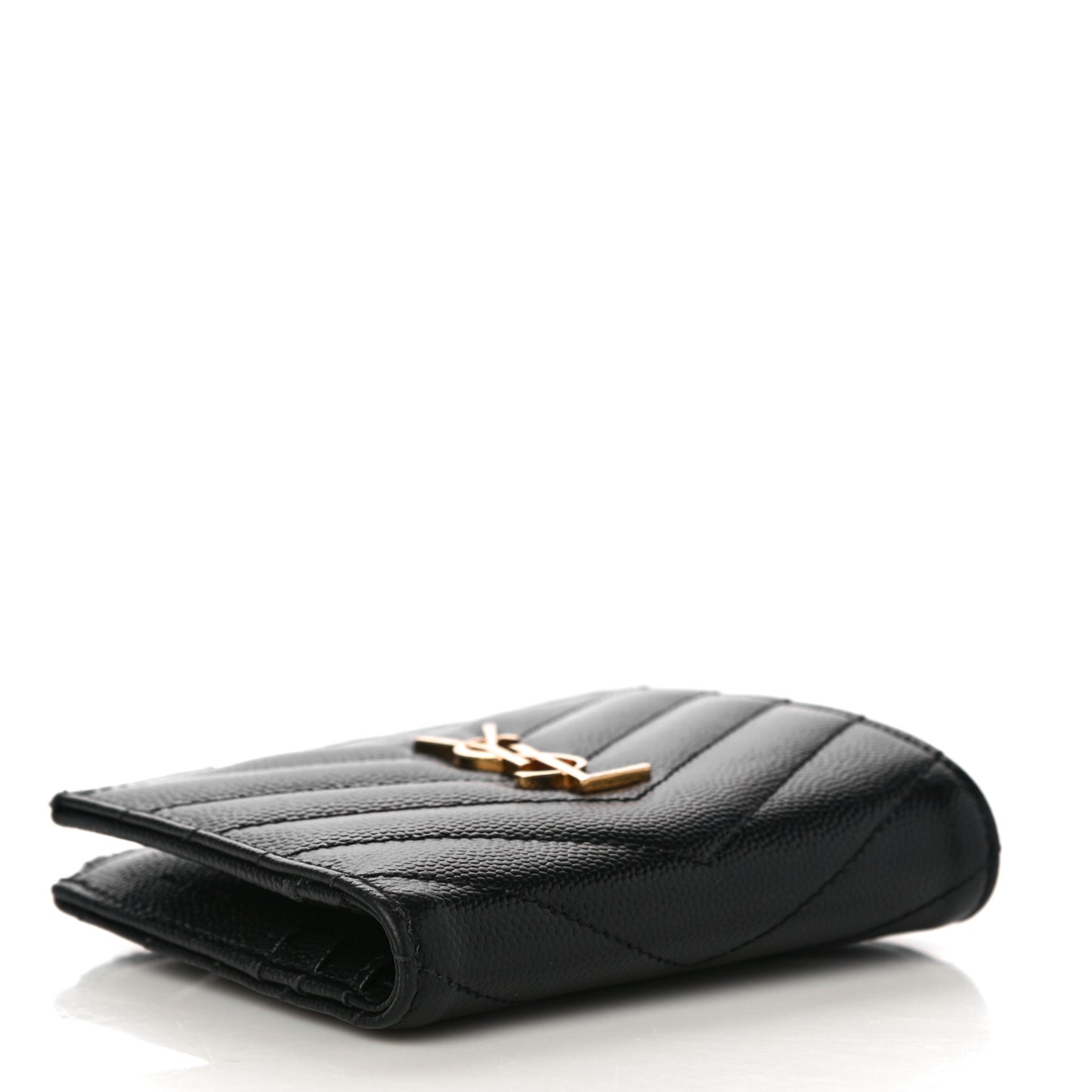 Grain De Poudre Matelasse Chevron Monogram Zipped Card Case Black