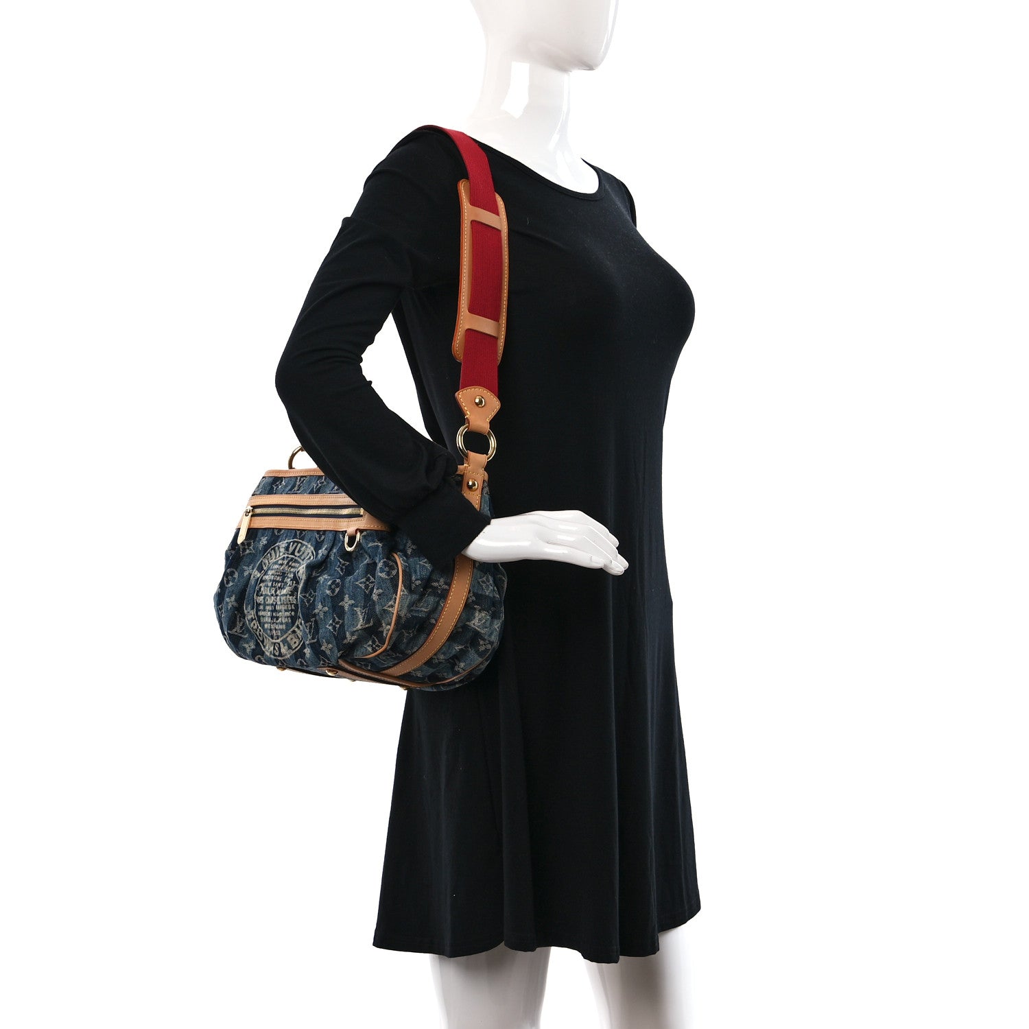 Louis Vuitton Denim Raye Porte Epaule MM 2 of 8