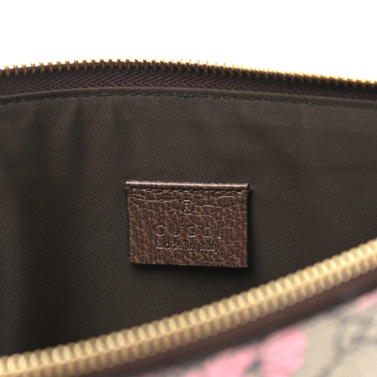 Gucci GG Supreme Monogram Bengal Zip Pouch Beige New Acero Crop Pink 6 of 8