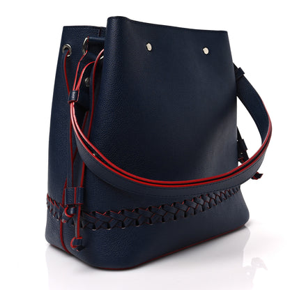 Louis Vuitton Soft Calfskin Braided Lockme Bucket Marine Rouge 3 of 7