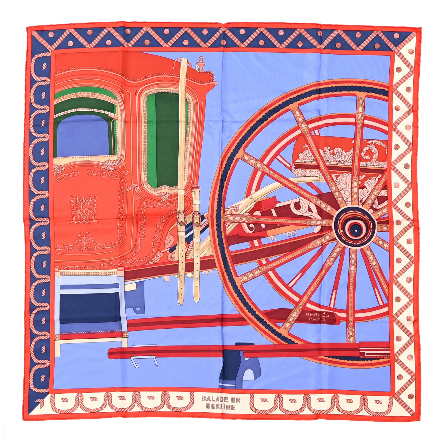 Silk Balade En Berline Scarf 90 Lavande Rouge Marine