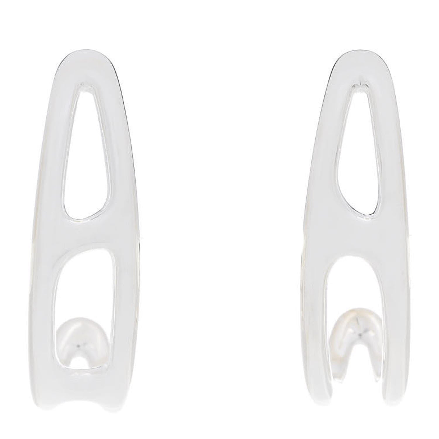 Hermes Sterling Silver Chaine D'Ancre Punk Earrings 1 of 5