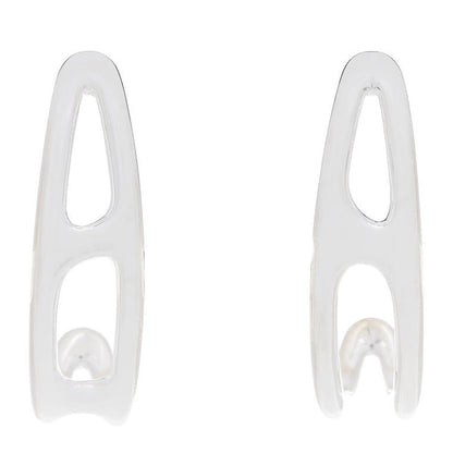 Hermes Sterling Silver Chaine D'Ancre Punk Earrings 1 of 5