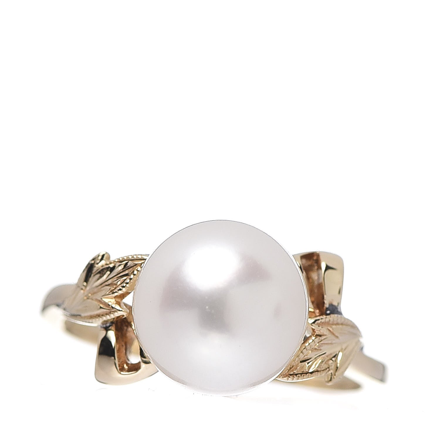 Mikimoto 18K Yellow Gold Akoya Pearl 8.5mm Cocktail Ring 50 5.25 1 of 5