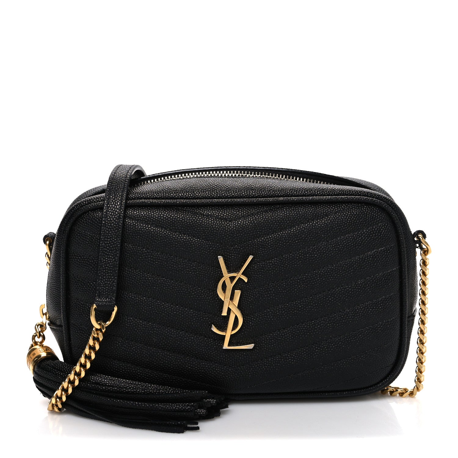 Saint Laurent Grain De Poudre Matelasse Monogram Mini Lou Camera Bag Black 1 of 10