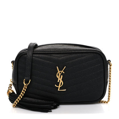 Saint Laurent Grain De Poudre Matelasse Monogram Mini Lou Camera Bag Black 1 of 10
