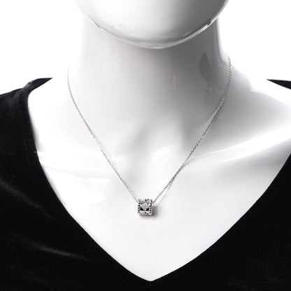 Van Cleef & Arpels 18K White Gold Diamond Small Perlee Clovers Pendant Necklace 2 of 10