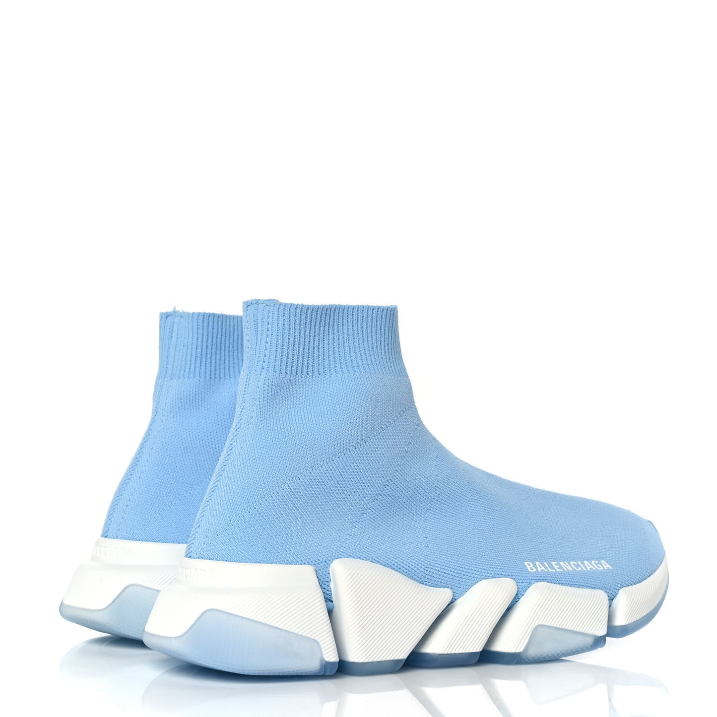 Technical 3D Recycled Knit Bi-Color Womens Speed 2.0 Transparent Sole Sneakers 37 Blue White Transparent Blue