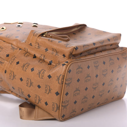 MCM Visetos Medium Sprinkle Stud Stark Backpack Cognac 5 of 8