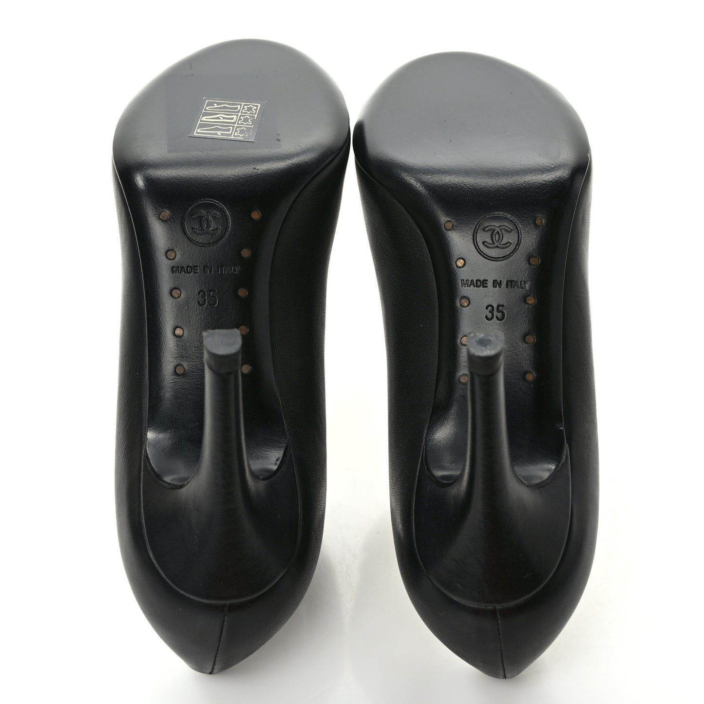Lambskin Camellia Pumps 35 Black