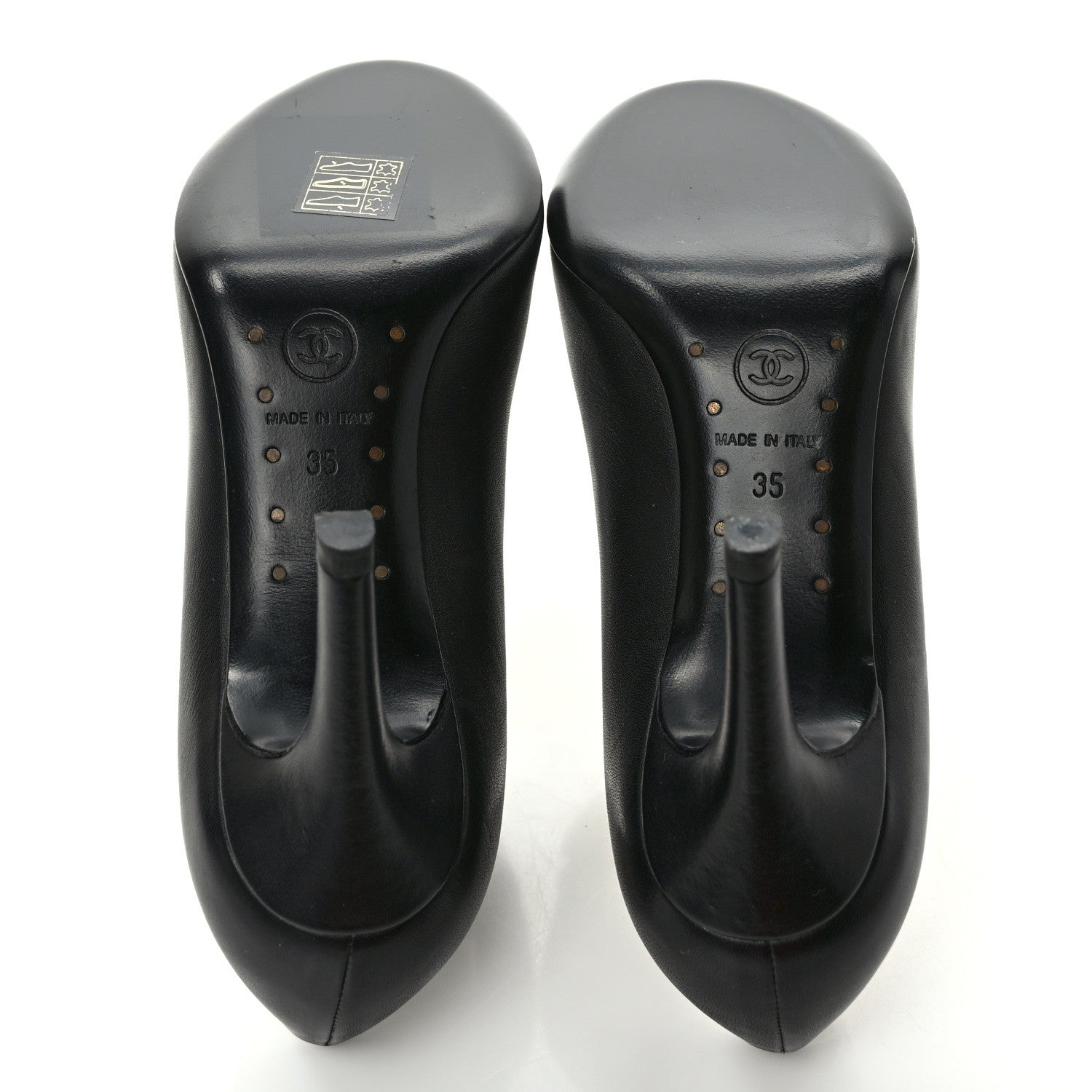 Chanel Lambskin Camellia Pumps 35 Black 5 of 12