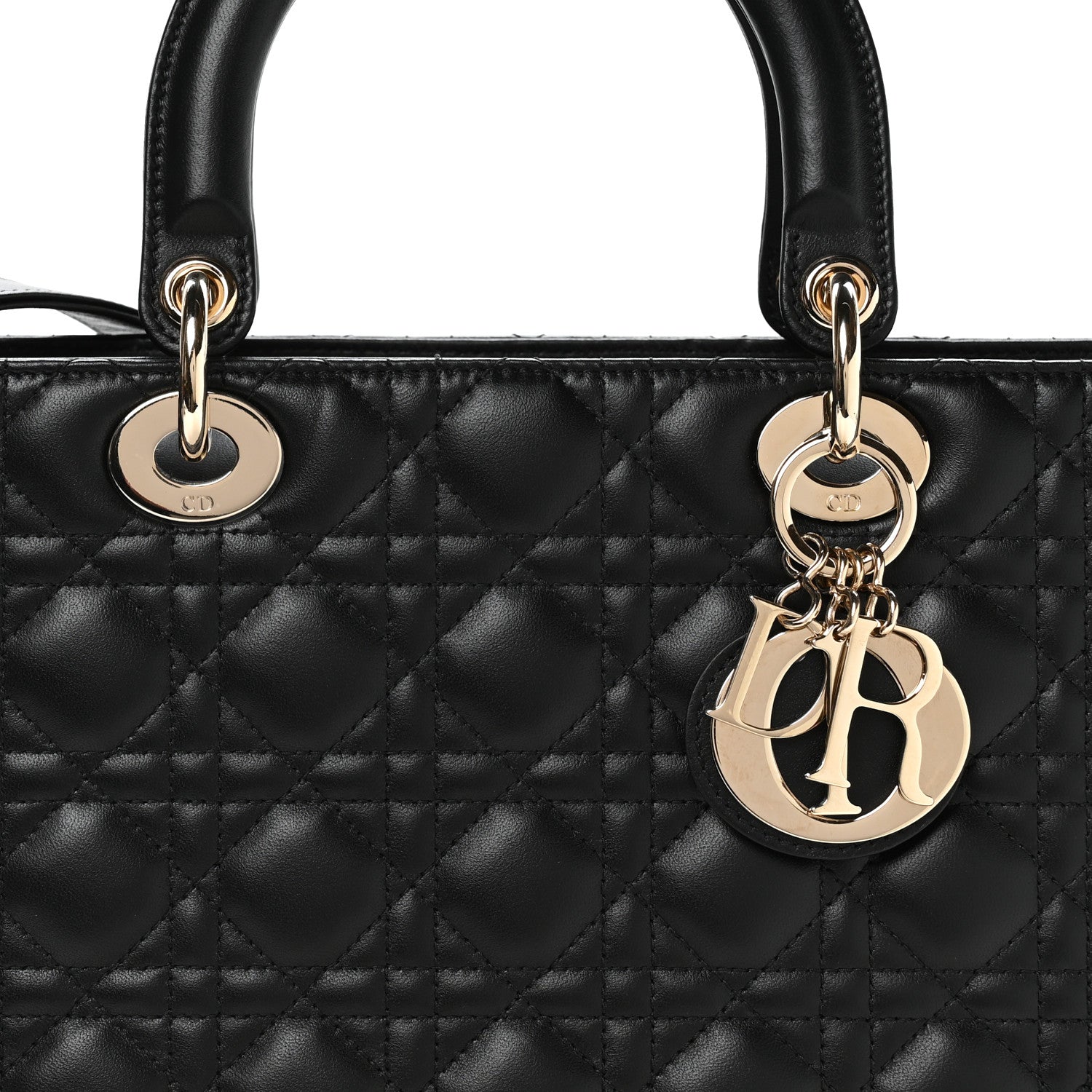 Christian Dior Lambskin Cannage Large Lady Dior Black 8 of 10