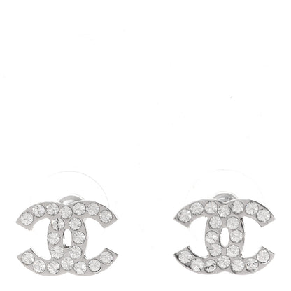 Chanel Crystal Mini Timeless CC Earrings Silver 1 of 5