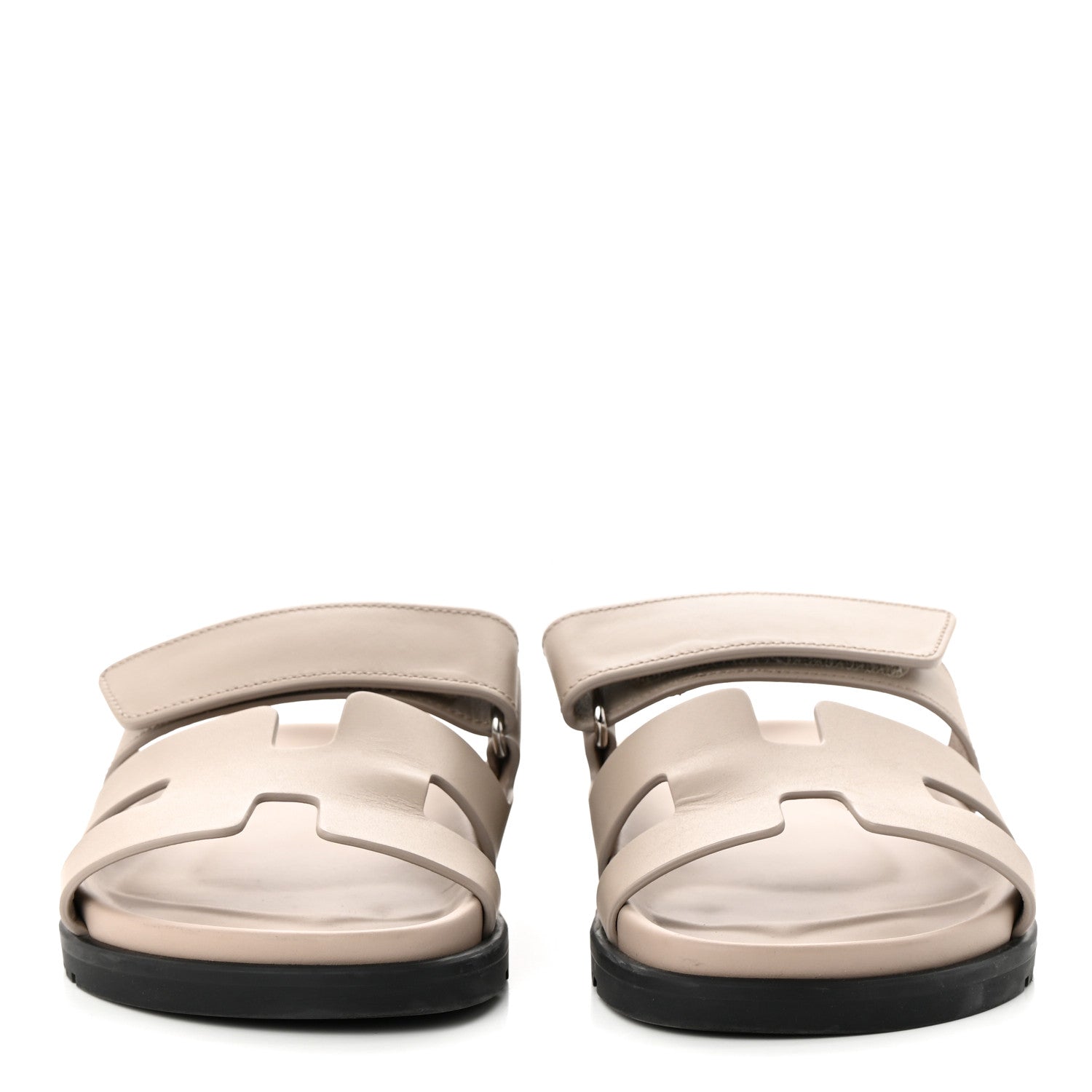 Hermes Calfskin Womens Chypre Sandals 35 Beige Mastic 2 of 10