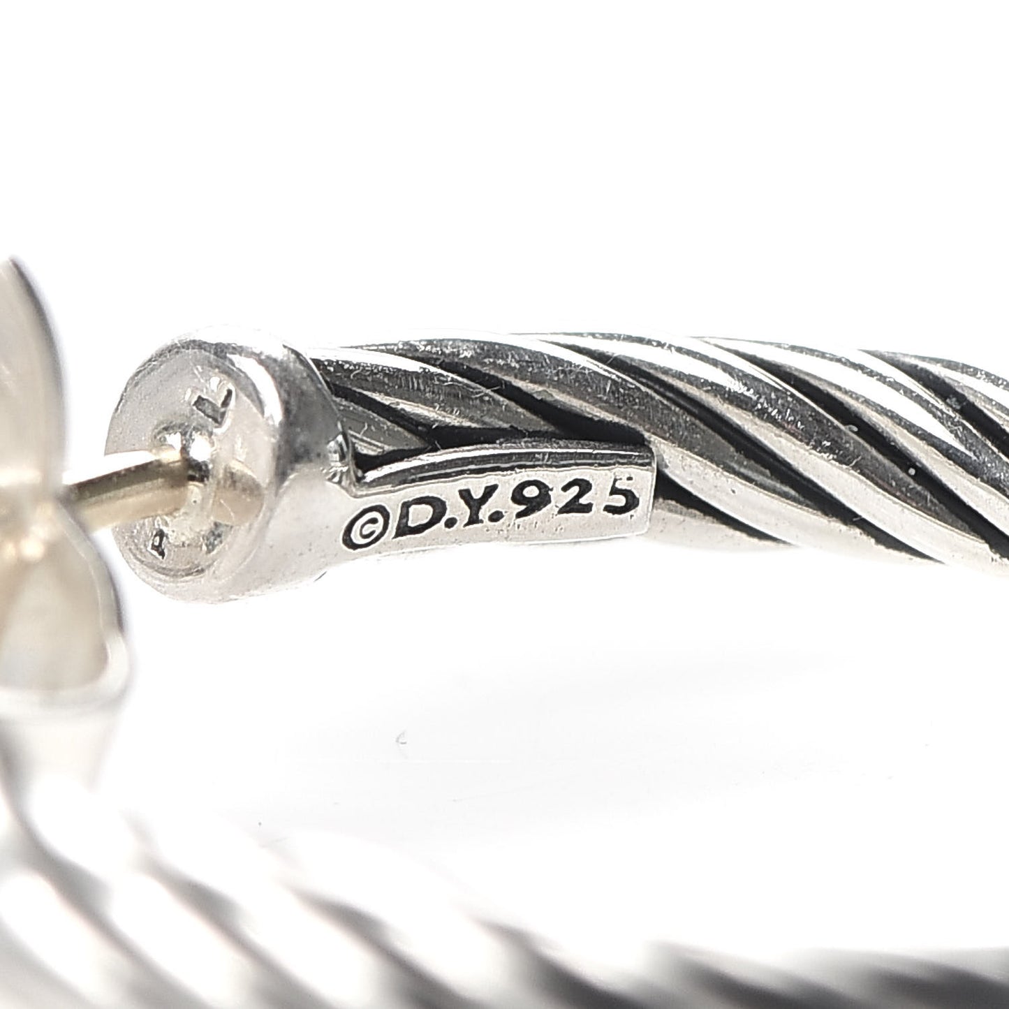 Sterling Silver Sculpted Cable Hoop Earrings