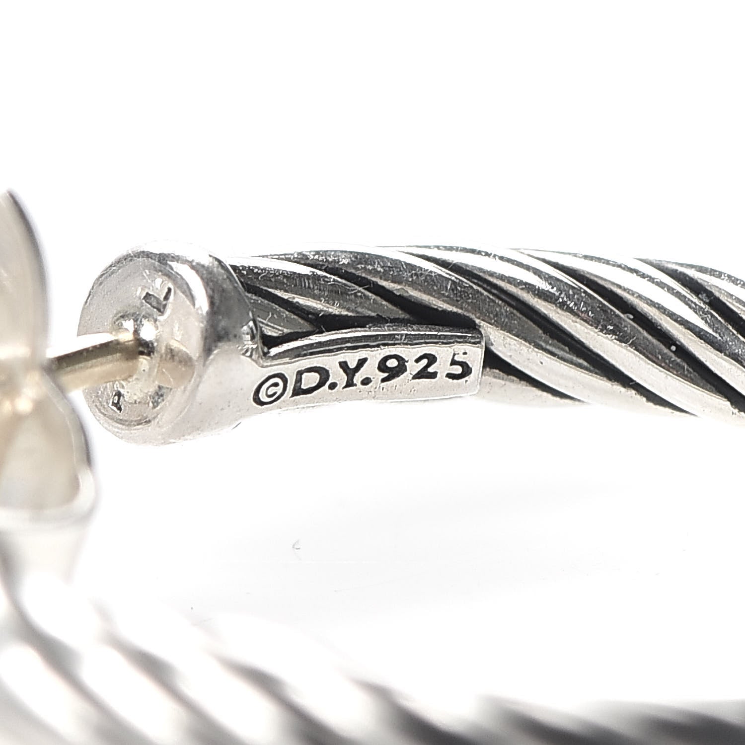 David Yurman Sterling Silver Sculpted Cable Hoop Earrings 5 of 5