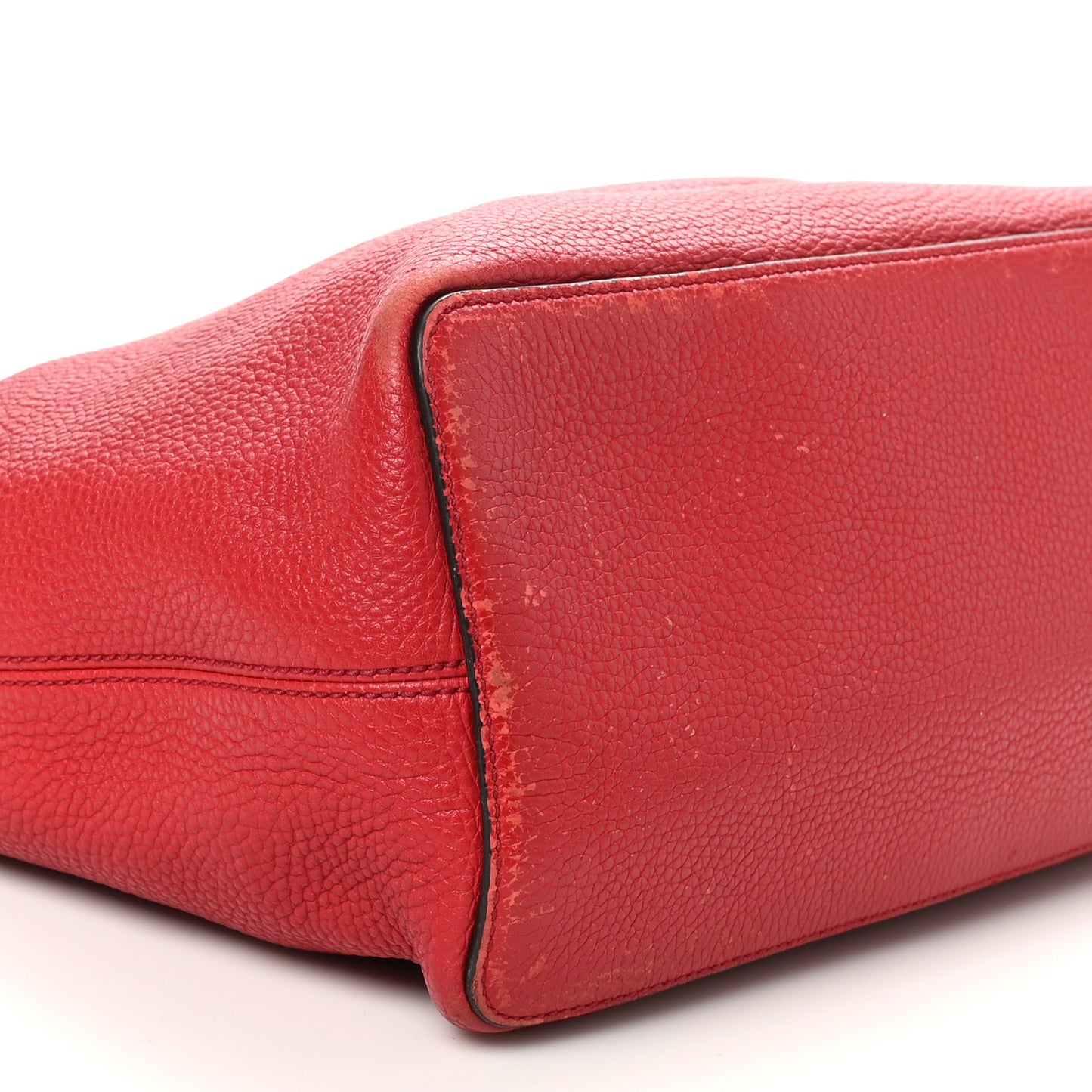 Pebbled Calfskin Large Soho Hobo Tabasco Red